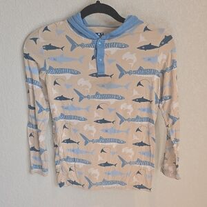 Kids Shark Print Long Sleeve Shirt